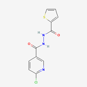 6-chloro-N'-(thiophene-2-carbonyl)pyridine-3-carbohydrazide