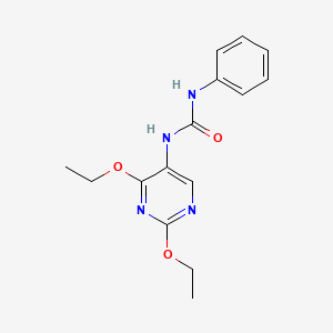 molecular formula C15H18N4O3 B2427157 1-(2,4-二乙氧基嘧啶-5-基)-3-苯基脲 CAS No. 1448064-72-9