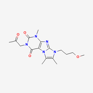molecular formula C17H23N5O4 B2427158 6-(3-甲氧基丙基)-4,7,8-三甲基-2-(2-氧代丙基)嘌呤[7,8-a]咪唑并-1,3-二酮 CAS No. 876675-91-1