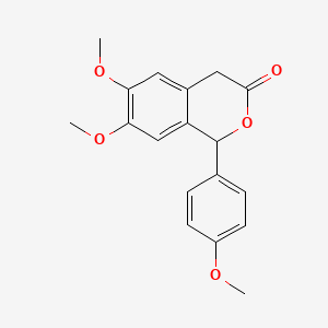 molecular formula C18H18O5 B2427163 6,7-dimethoxy-1-(4-methoxyphenyl)-1,4-dihydro-3H-isochromen-3-one CAS No. 299441-36-4