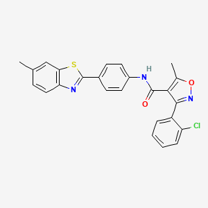 3-(2-chlorophenyl)-5-methyl-N-[4-(6-methyl-1,3-benzothiazol-2-yl)phenyl]-1,2-oxazole-4-carboxamide
