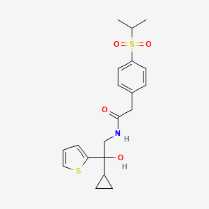 molecular formula C20H25NO4S2 B2427167 N-(2-环丙基-2-羟基-2-(噻吩-2-基)乙基)-2-(4-(异丙基磺酰基)苯基)乙酰胺 CAS No. 1396868-44-2