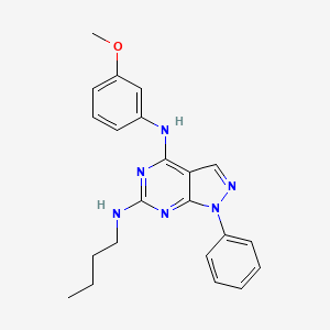 molecular formula C22H24N6O B2427172 N6-butyl-N4-(3-methoxyphenyl)-1-phenyl-1H-pyrazolo[3,4-d]pyrimidine-4,6-diamine CAS No. 955304-87-7