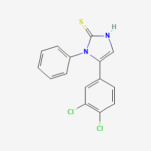 molecular formula C15H10Cl2N2S B2427177 5-(3,4-dichlorophenyl)-1-phenyl-1H-imidazole-2(3H)-thione CAS No. 1105191-01-2