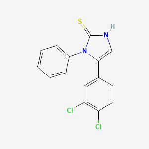 molecular formula C15H10Cl2N2S B2427177 5-(3,4-diclorofenil)-1-fenil-1H-imidazol-2(3H)-tiona CAS No. 1105191-01-2