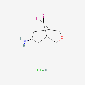 molecular formula C8H14ClF2NO B2427179 9,9-Difluoro-3-oxabicyclo[3.3.1]nonan-7-amine;hydrochloride CAS No. 2490432-76-1