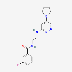 3-fluoro-N-(2-((5-(pyrrolidin-1-yl)pyridazin-3-yl)amino)ethyl)benzamide