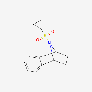 molecular formula C13H15NO2S B2427188 9-(Cyclopropylsulfonyl)-1,2,3,4-tetrahydro-1,4-epiminonaphthalene CAS No. 2034381-66-1