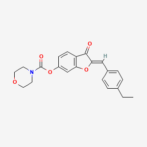 molecular formula C22H21NO5 B2427193 (Z)-2-(4-ethylbenzylidene)-3-oxo-2,3-dihydrobenzofuran-6-yl morpholine-4-carboxylate CAS No. 1164461-43-1