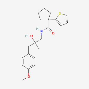 N-(2-hydroxy-3-(4-methoxyphenyl)-2-methylpropyl)-1-(thiophen-2-yl)cyclopentanecarboxamide