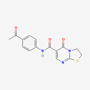 molecular formula C15H13N3O3S B2427195 N-(4-acetylphenyl)-5-oxo-3,5-dihydro-2H-thiazolo[3,2-a]pyrimidine-6-carboxamide CAS No. 532965-48-3