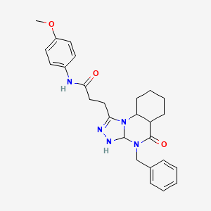 molecular formula C26H23N5O3 B2427196 3-{4-benzyl-5-oxo-4H,5H-[1,2,4]triazolo[4,3-a]quinazolin-1-yl}-N-(4-methoxyphenyl)propanamide CAS No. 902956-30-3