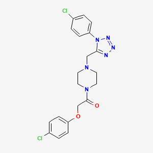 molecular formula C20H20Cl2N6O2 B2427201 2-(4-chlorophenoxy)-1-(4-((1-(4-chlorophenyl)-1H-tetrazol-5-yl)methyl)piperazin-1-yl)ethanone CAS No. 1049456-57-6