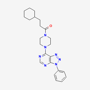 3-cyclohexyl-1-(4-(3-phenyl-3H-[1,2,3]triazolo[4,5-d]pyrimidin-7-yl)piperazin-1-yl)propan-1-one