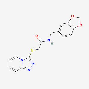 N-(1,3-benzodioxol-5-ylmethyl)-2-([1,2,4]triazolo[4,3-a]pyridin-3-ylsulfanyl)acetamide