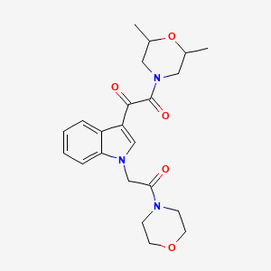 1-(2,6-dimethylmorpholino)-2-(1-(2-morpholino-2-oxoethyl)-1H-indol-3-yl)ethane-1,2-dione