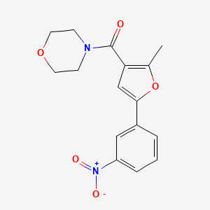 molecular formula C16H16N2O5 B2427238 (2-Methyl-5-(3-nitrophenyl)furan-3-yl)(morpholino)methanone CAS No. 870697-30-6