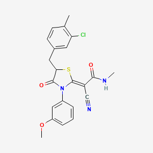 (Z)-2-(5-(3-chloro-4-methylbenzyl)-3-(3-methoxyphenyl)-4-oxothiazolidin-2-ylidene)-2-cyano-N-methylacetamide