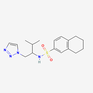 molecular formula C17H24N4O2S B2427249 N-(3-methyl-1-(1H-1,2,3-triazol-1-yl)butan-2-yl)-5,6,7,8-tetrahydronaphthalene-2-sulfonamide CAS No. 2034335-12-9