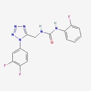 molecular formula C15H11F3N6O B2427262 1-((1-(3,4-difluorophenyl)-1H-tetrazol-5-yl)methyl)-3-(2-fluorophenyl)urea CAS No. 941875-88-3