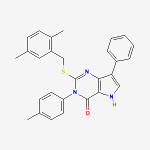 2-((2,5-dimethylbenzyl)thio)-7-phenyl-3-(p-tolyl)-3H-pyrrolo[3,2-d]pyrimidin-4(5H)-one