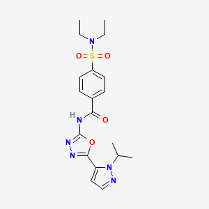 molecular formula C19H24N6O4S B2427266 4-(N,N-diethylsulfamoyl)-N-(5-(1-isopropyl-1H-pyrazol-5-yl)-1,3,4-oxadiazol-2-yl)benzamide CAS No. 1170988-86-9