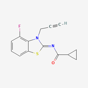 N-[(2Z)-4-fluoro-3-(prop-2-yn-1-yl)-2,3-dihydro-1,3-benzothiazol-2-ylidene]cyclopropanecarboxamide