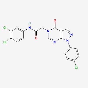 molecular formula C19H12Cl3N5O2 B2427277 2-(1-(4-chlorophenyl)-4-oxo-1H-pyrazolo[3,4-d]pyrimidin-5(4H)-yl)-N-(3,4-dichlorophenyl)acetamide CAS No. 852440-90-5