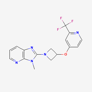 molecular formula C16H14F3N5O B2427282 3-Methyl-2-[3-[2-(trifluoromethyl)pyridin-4-yl]oxyazetidin-1-yl]imidazo[4,5-b]pyridine CAS No. 2380143-50-8