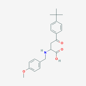 molecular formula C22H27NO4 B2427283 4-[4-(叔丁基)苯基]-2-[(4-甲氧基苄基)氨基]-4-氧代丁酸 CAS No. 1042722-13-3