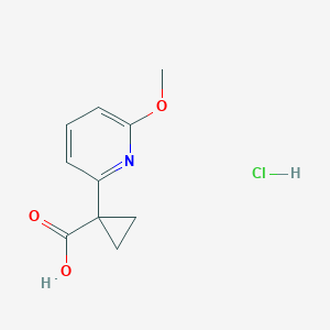 molecular formula C10H12ClNO3 B2427287 1-(6-甲氧基吡啶-2-基)环丙烷-1-羧酸;盐酸盐 CAS No. 2580253-84-3