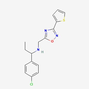 [1-(4-Chlorophenyl)propyl]({[3-(thiophen-2-yl)-1,2,4-oxadiazol-5-yl]methyl})amine