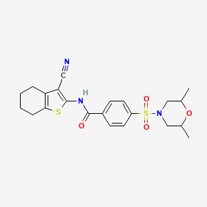 N-(3-cyano-4,5,6,7-tetrahydro-1-benzothiophen-2-yl)-4-[(2,6-dimethylmorpholin-4-yl)sulfonyl]benzamide