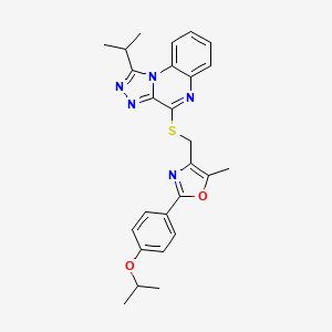 5-methyl-4-({[1-(propan-2-yl)-[1,2,4]triazolo[4,3-a]quinoxalin-4-yl]sulfanyl}methyl)-2-[4-(propan-2-yloxy)phenyl]-1,3-oxazole