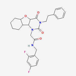 N-[(2,4-difluorophenyl)methyl]-2-[4,6-dioxo-5-(2-phenylethyl)-8-oxa-3,5-diazatricyclo[7.4.0.0^{2,7}]trideca-1(9),2(7),10,12-tetraen-3-yl]acetamide