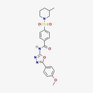 molecular formula C22H24N4O5S B2427312 N-(5-(4-methoxyphenyl)-1,3,4-oxadiazol-2-yl)-4-((3-methylpiperidin-1-yl)sulfonyl)benzamide CAS No. 442881-20-1