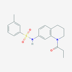 molecular formula C19H22N2O3S B2427314 3-甲基-N-(1-丙酰-1,2,3,4-四氢喹啉-7-基)苯磺酰胺 CAS No. 1021117-29-2