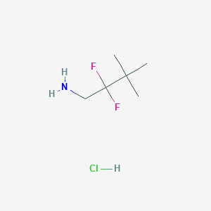 molecular formula C6H14ClF2N B2427315 2,2-二氟-3,3-二甲基丁基-1-胺盐酸盐 CAS No. 1781610-28-3