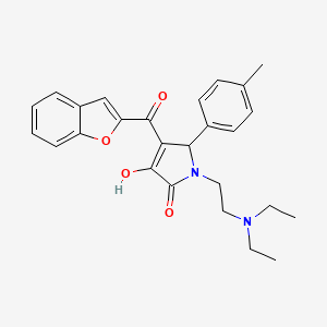 molecular formula C26H28N2O4 B2427317 4-(苯并呋喃-2-羰基)-1-(2-(二乙氨基)乙基)-3-羟基-5-(对甲苯基)-1H-吡咯-2(5H)-酮 CAS No. 618366-26-0