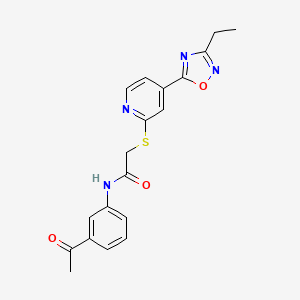 molecular formula C19H18N4O3S B2427319 N-(3-acetylphenyl)-2-((4-(3-ethyl-1,2,4-oxadiazol-5-yl)pyridin-2-yl)thio)acetamide CAS No. 1251704-19-4