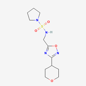 N-{[3-(oxan-4-yl)-1,2,4-oxadiazol-5-yl]methyl}pyrrolidine-1-sulfonamide