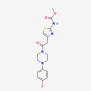 molecular formula C17H19FN4O3S B2427337 甲基（4-（2-（4-（4-氟苯基）哌嗪-1-基）-2-氧代乙基）噻唑-2-基）氨基甲酸酯 CAS No. 946235-61-6