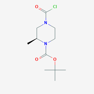 molecular formula C11H19ClN2O3 B2427338 tert-butyl (2S)-4-carbonochloridoyl-2-methylpiperazine-1-carboxylate CAS No. 2287247-41-8