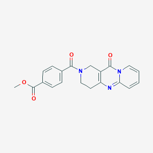 molecular formula C20H17N3O4 B2427341 methyl 4-(11-oxo-2,3,4,11-tetrahydro-1H-dipyrido[1,2-a:4',3'-d]pyrimidine-2-carbonyl)benzoate CAS No. 2034546-40-0