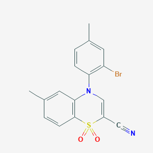 4-(2-bromo-4-methylphenyl)-6-methyl-1,1-dioxo-4H-1lambda6,4-benzothiazine-2-carbonitrile