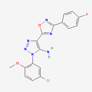 molecular formula C17H12ClFN6O2 B2427349 1-(5-氯-2-甲氧基苯基)-4-(3-(4-氟苯基)-1,2,4-恶二唑-5-基)-1H-1,2,3-三唑-5-胺 CAS No. 899999-20-3