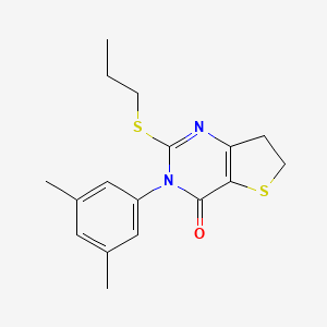 molecular formula C17H20N2OS2 B2427352 3-(3,5-Dimethylphenyl)-2-propylsulfanyl-6,7-dihydrothieno[3,2-d]pyrimidin-4-one CAS No. 877653-21-9