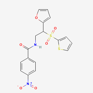 molecular formula C17H14N2O6S2 B2427358 N-[2-(2-furyl)-2-(2-thienylsulfonyl)ethyl]-4-nitrobenzamide CAS No. 896372-90-0