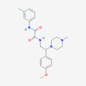 molecular formula C23H30N4O3 B2427361 N1-(2-(4-甲氧基苯基)-2-(4-甲基哌嗪-1-基)乙基)-N2-(间甲苯基)草酰胺 CAS No. 906150-72-9