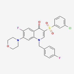 3-((3-chlorophenyl)sulfonyl)-6-fluoro-1-(4-fluorobenzyl)-7-morpholinoquinolin-4(1H)-one